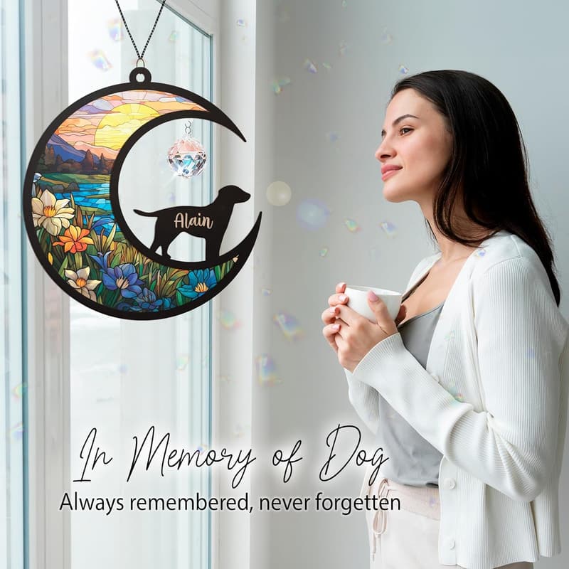 Personalized Dog Memorial Suncatcher for Pet Loss