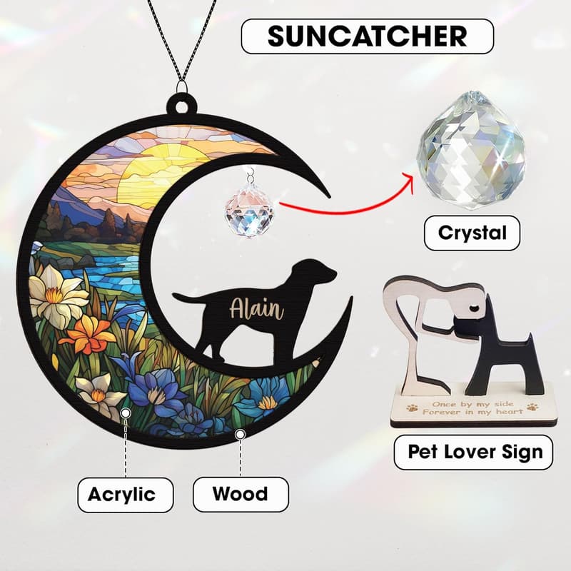 Personalized Dog Memorial Suncatcher for Pet Loss