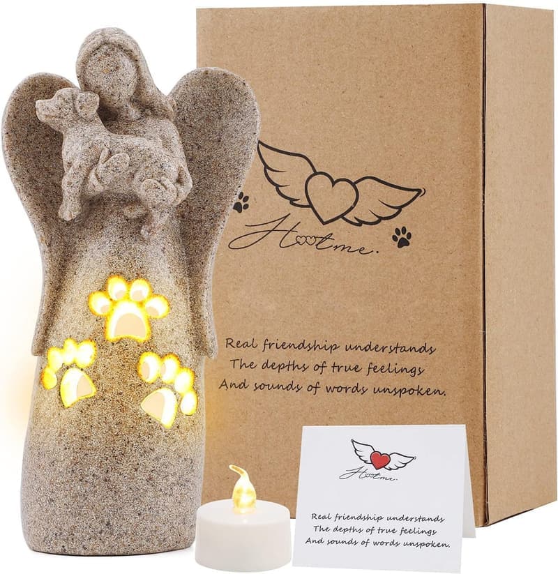 Dog Memorial Angel Candle Holder - Sympathy Gift for Pet Loss