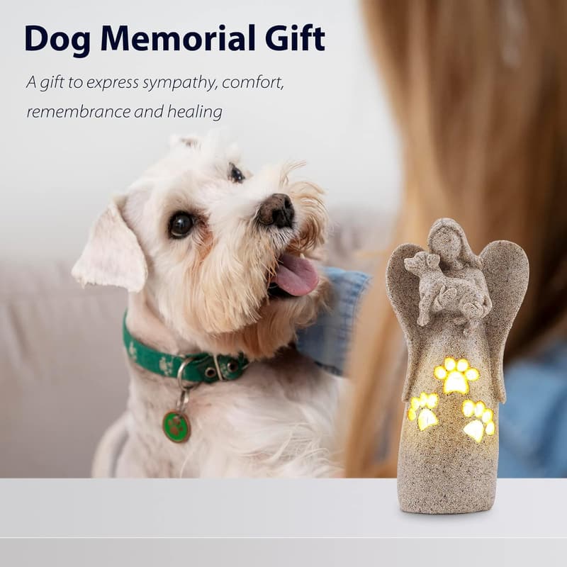 Dog Memorial Angel Candle Holder - Sympathy Gift for Pet Loss