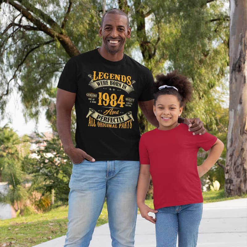 40th Birthday Vintage T-Shirt for Men, Born in 1984