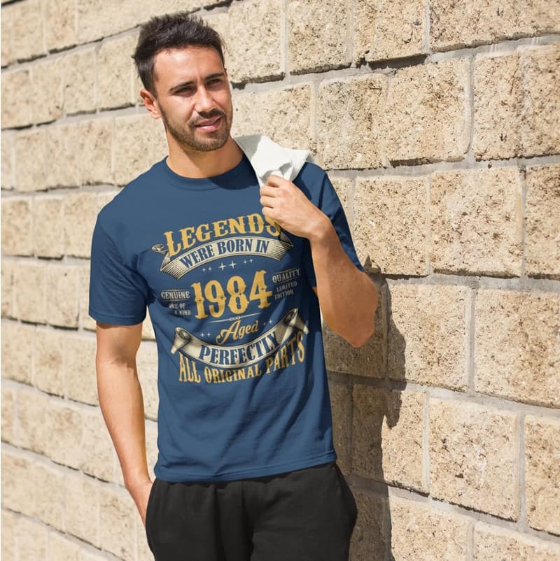 40th Birthday Vintage T-Shirt for Men, Born in 1984