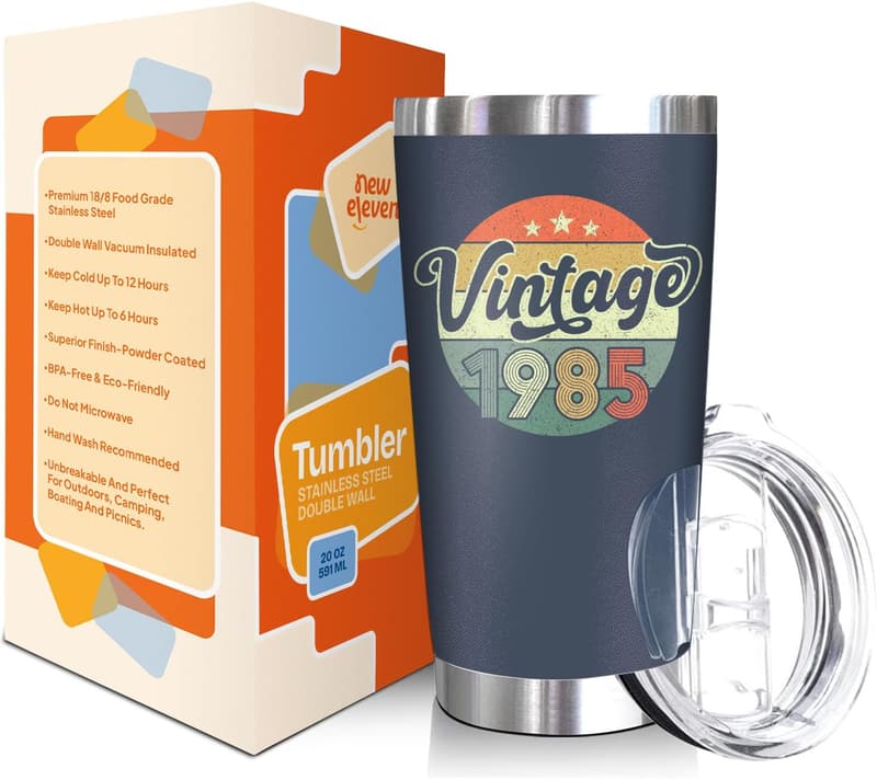 40th Birthday Tumbler Gift for Men and Women - 20 oz