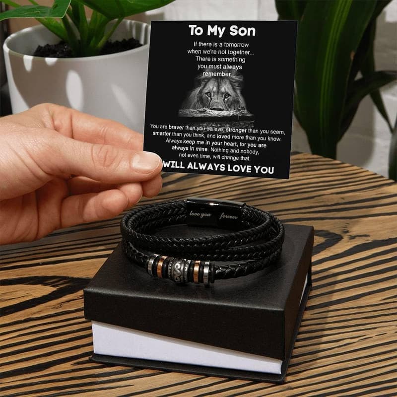Birthday Gift Bracelet for Son with Message Card