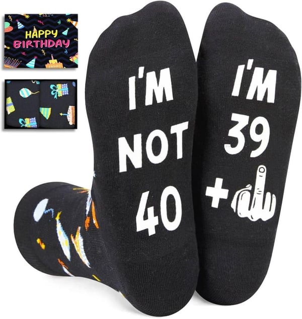 40th Birthday Funny Socks for Men and Women - Game-Pad Design