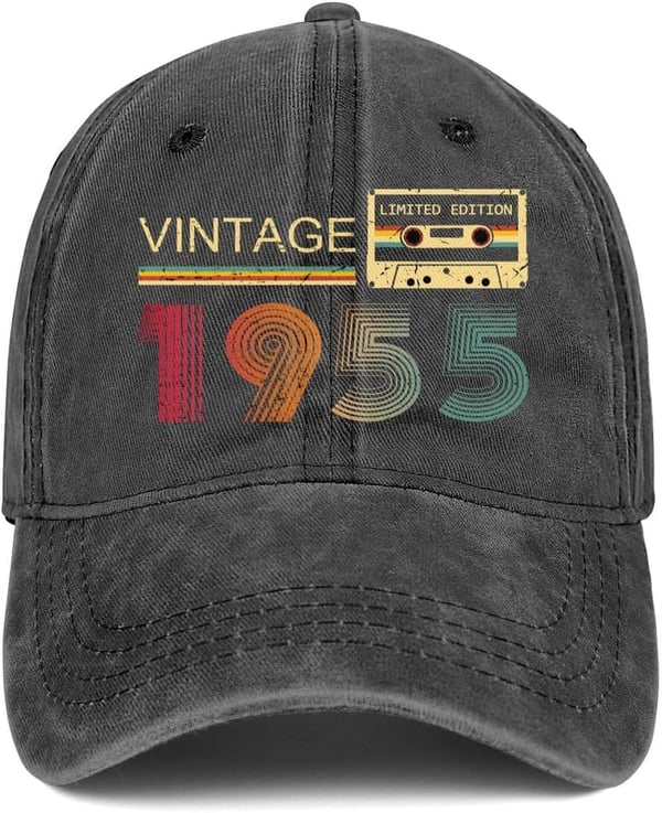 70th Birthday Vintage 1955 Baseball Cap for Him and Her