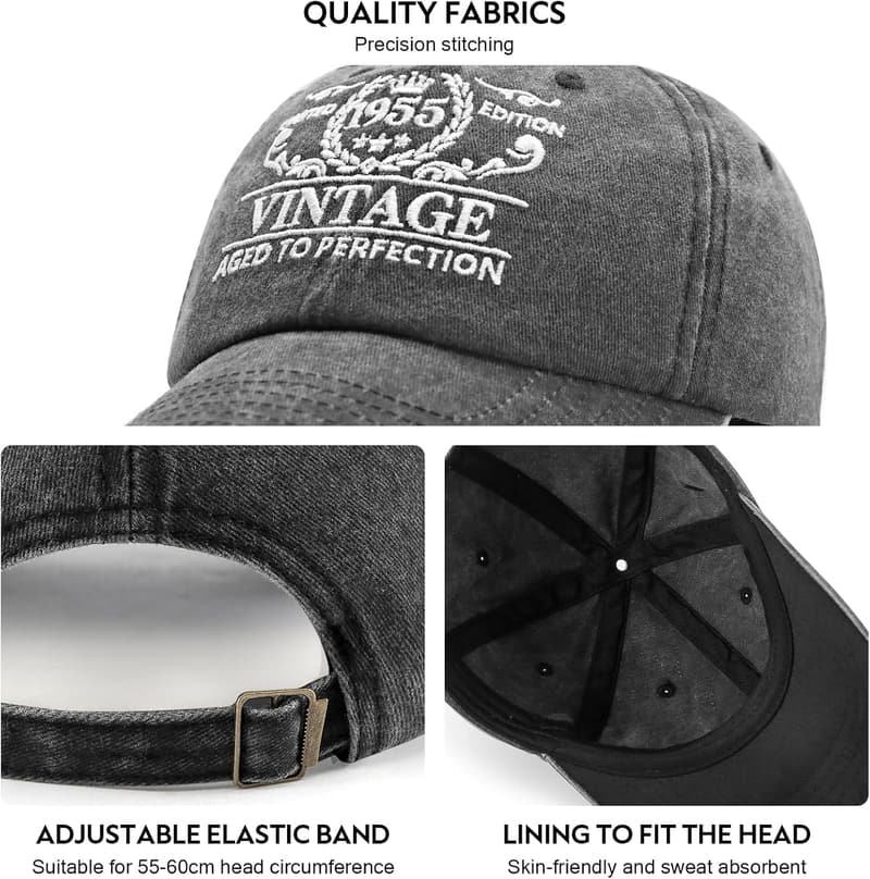 70th Birthday Embroidered Adjustable Baseball Cap for All