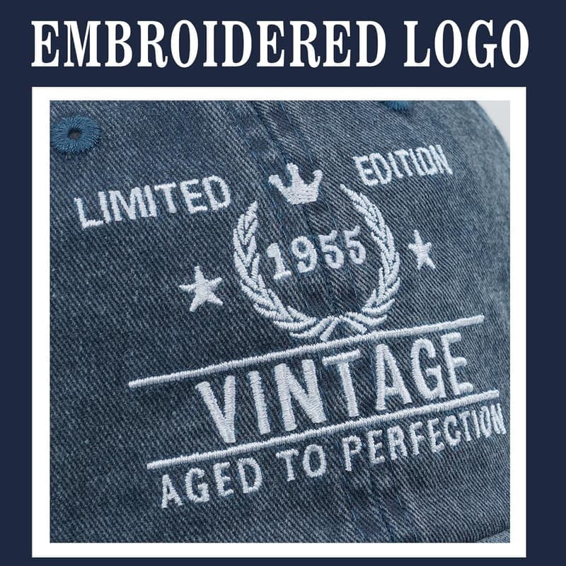 70th Birthday Vintage 1955 Embroidered Baseball Cap