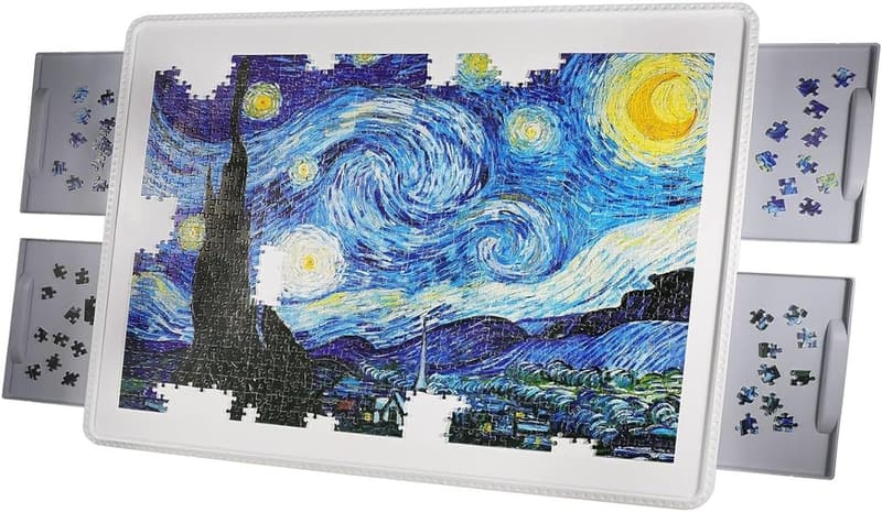 1500-Piece Rotating Puzzle Board with Drawers, Ideal Gift for Mom
