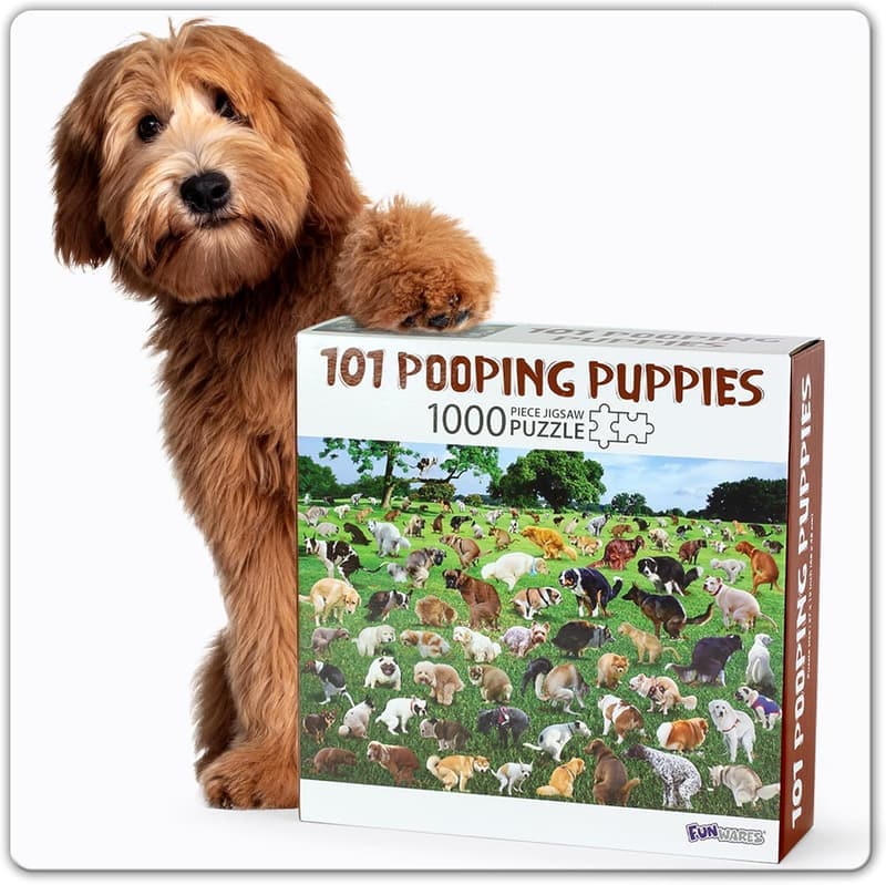 Pooping Puppies 1000-Piece Jigsaw Puzzle - White Elephant Gift