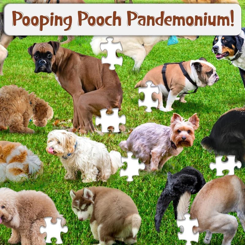 Pooping Puppies 1000-Piece Jigsaw Puzzle - White Elephant Gift