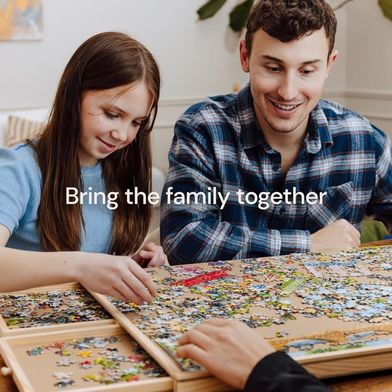 Rotating Puzzle Board with Drawers - 1500 Piece, Wooden