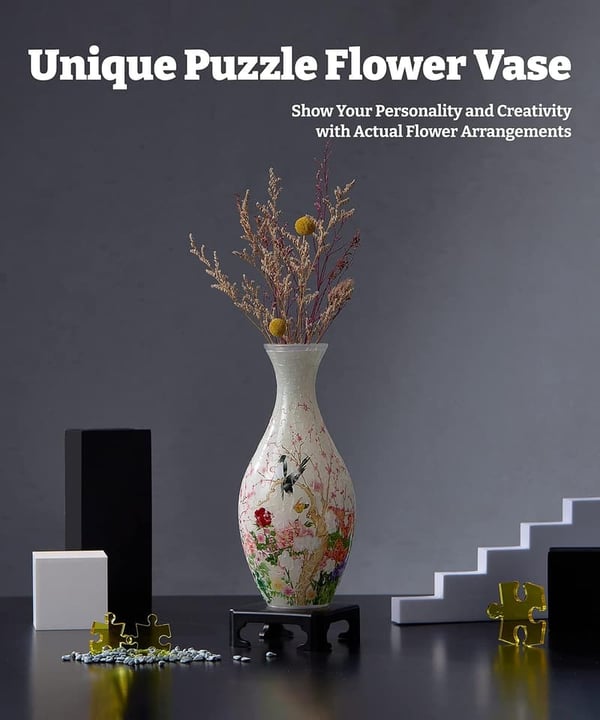 Unique 3D Puzzle Vase for Home Decoration - Translucent Design