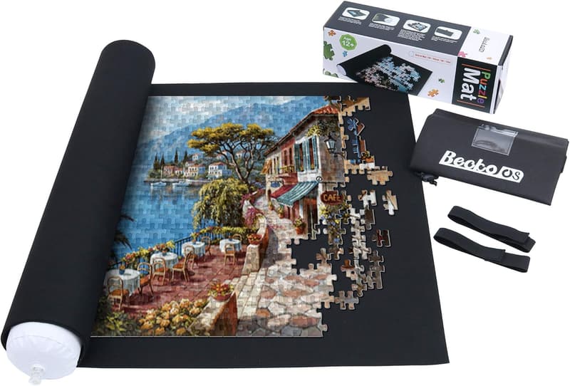 Puzzle Mat Roll-Up with Drawstring Bag for Jigsaw Puzzles