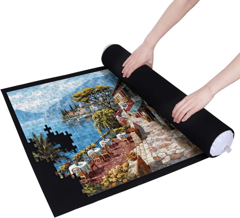 Puzzle Mat Roll-Up with Drawstring Bag for Jigsaw Puzzles