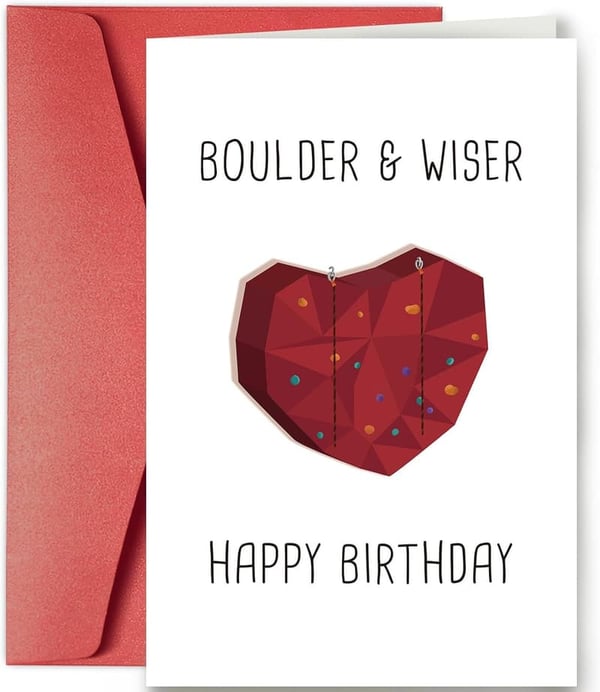 Climber Birthday Card for Him - Boulder & Wiser Design