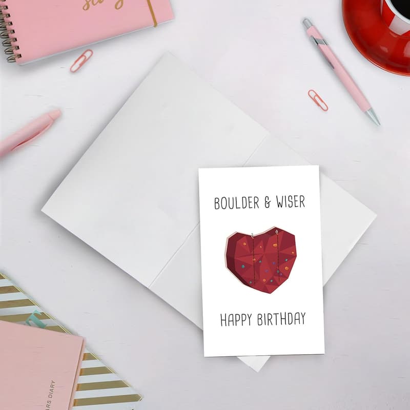 Climber Birthday Card for Him - Boulder & Wiser Design
