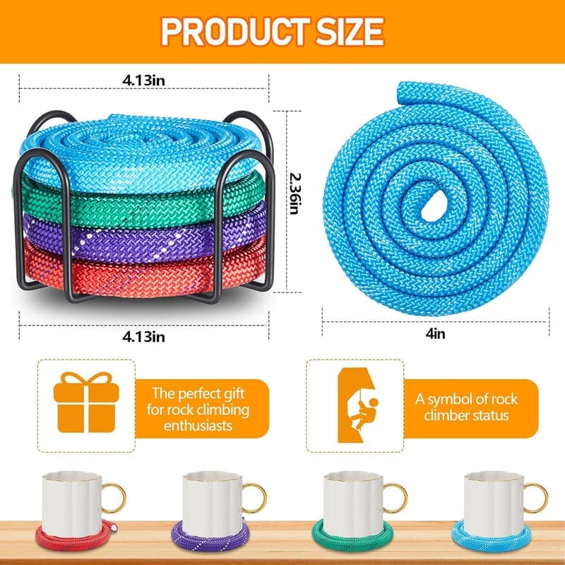 Rock Climbing Coasters - 4 Absorbent Birthday Gifts