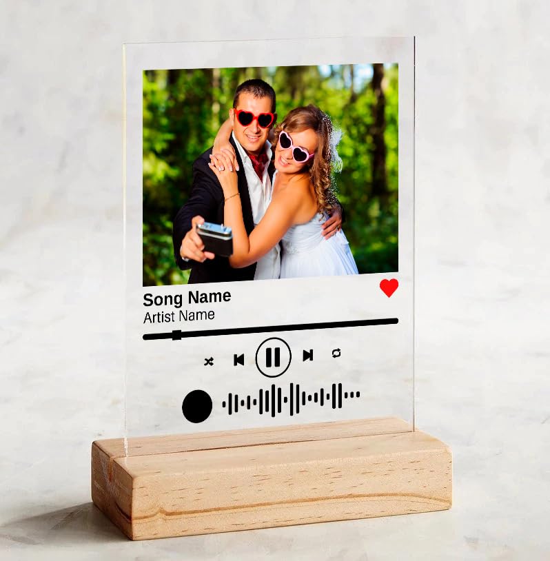 Personalized Music Plaque with LED Stand for Anniversary Gift