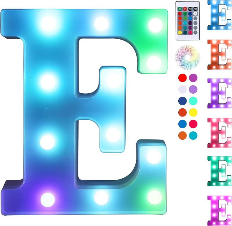 Colorful LED Letter Night Light Sign for Weddings & Parties