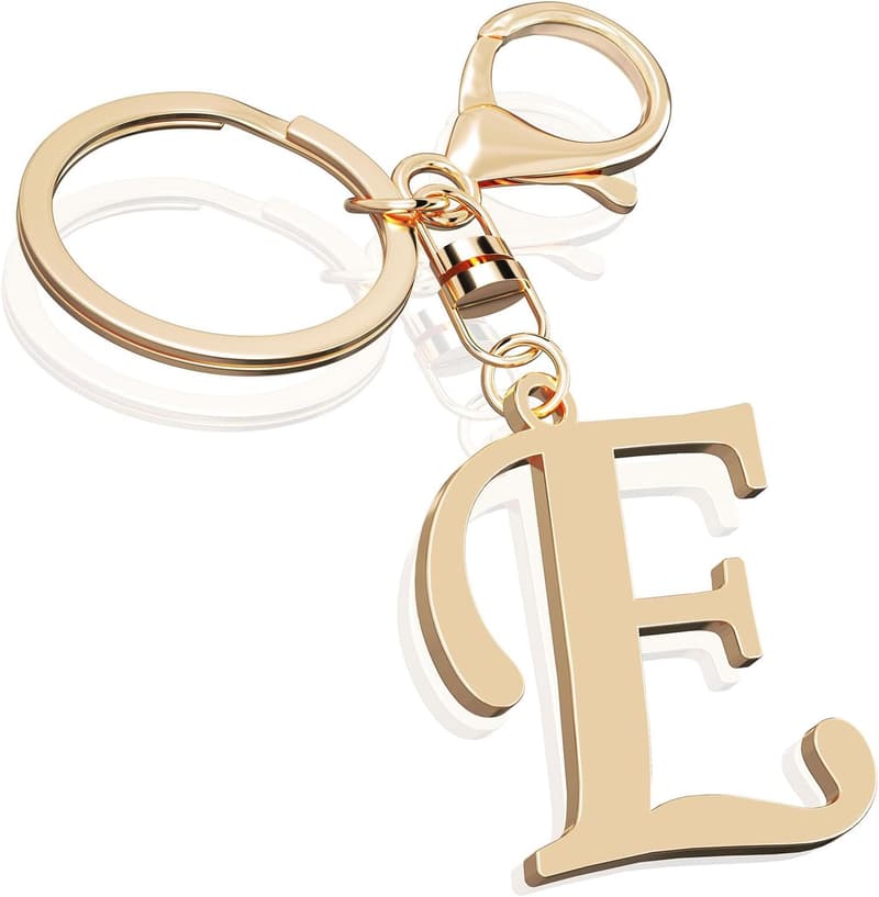 Personalized Gold Initial Keychain for Women