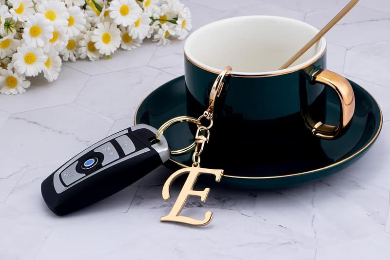 Personalized Gold Initial Keychain for Women