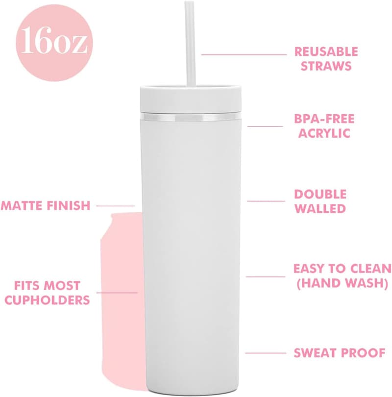 Personalized 16oz Matte Initial Skinny Tumbler for All Occasions