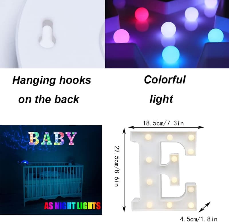 Colorful LED Marquee Letter Lights with Remote - 18 Colors