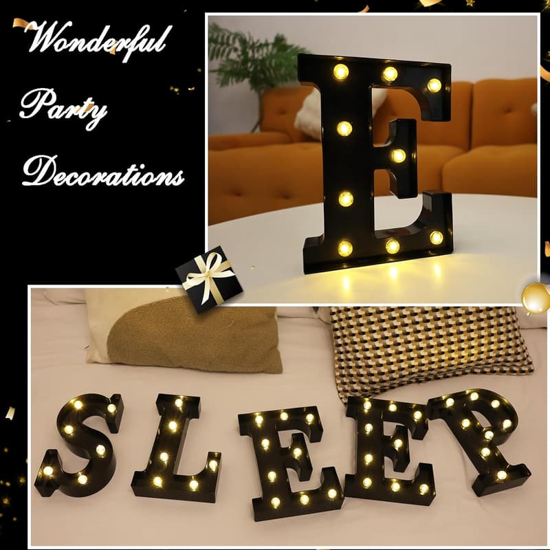 Light Up LED Marquee Letter for Birthday Party Decor (E)
