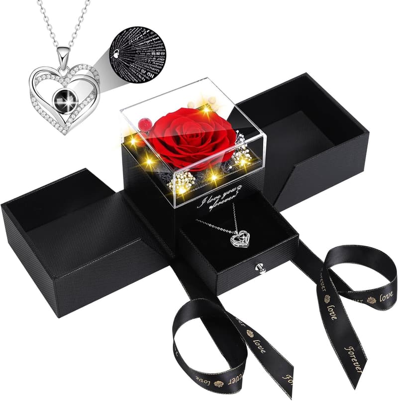 Mother's Day Preserved Red Rose with