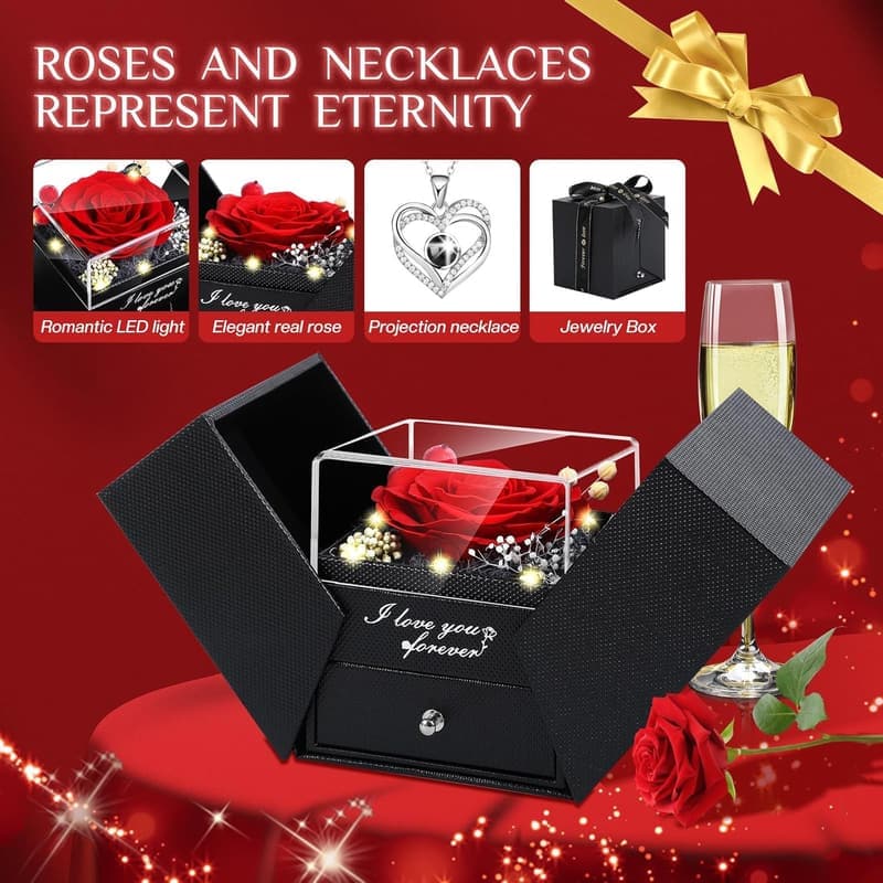 Mother's Day Preserved Red Rose with 