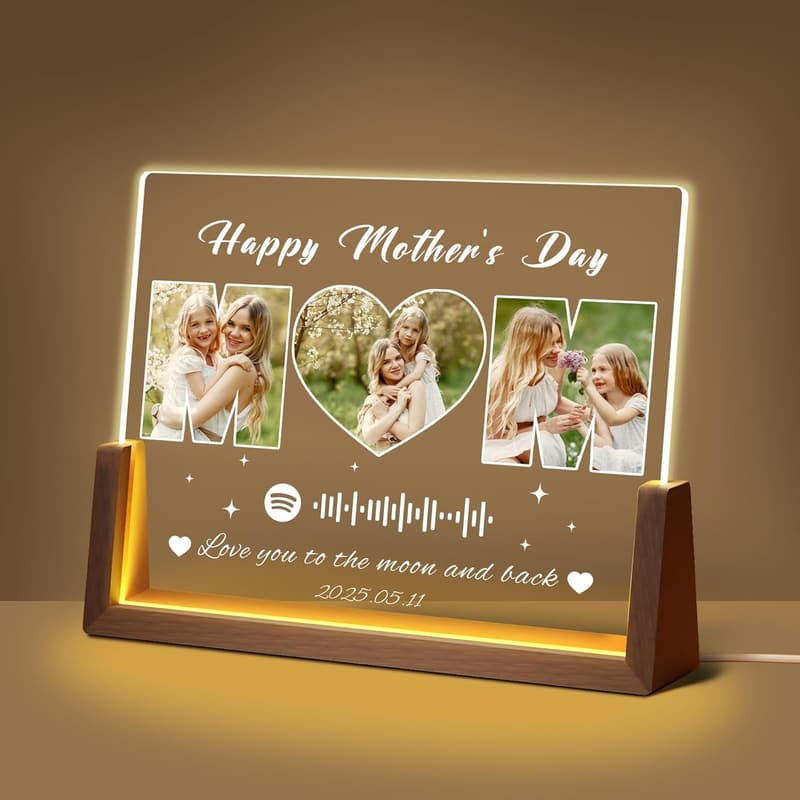 Custom Spotify Plaque Light Up Picture Frame for Mom