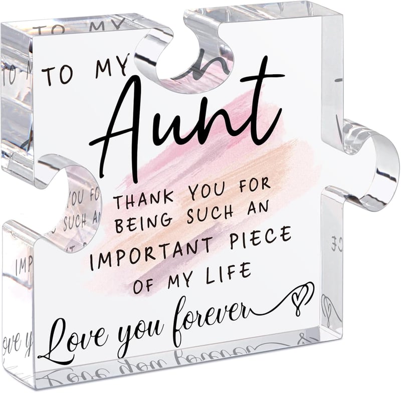 Unique Acrylic Puzzle Plaque for Aunt's Birthday