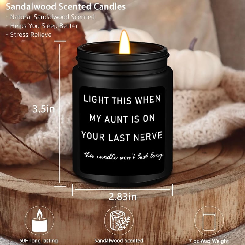 Funny Sandalwood Candle for Uncle - Great for Father's Day & Birthdays