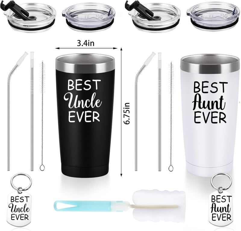 Aunt & Uncle Christmas Gift - 20oz Insulated Tumblers Set