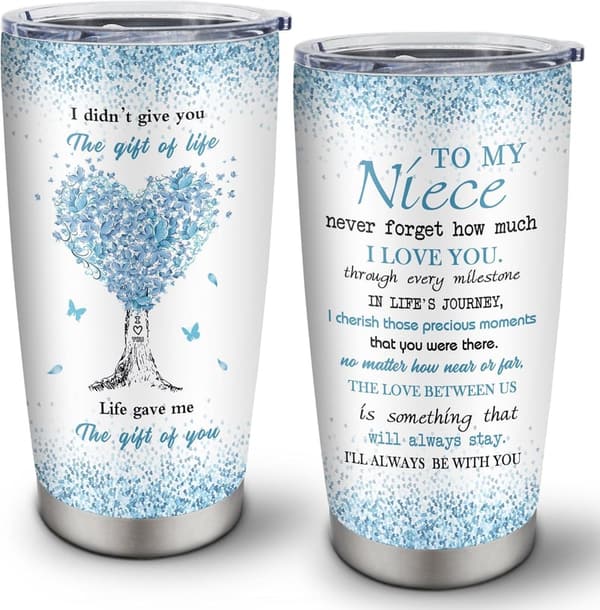Christmas Gift for Niece - 20oz Personalized Tumbler Cup