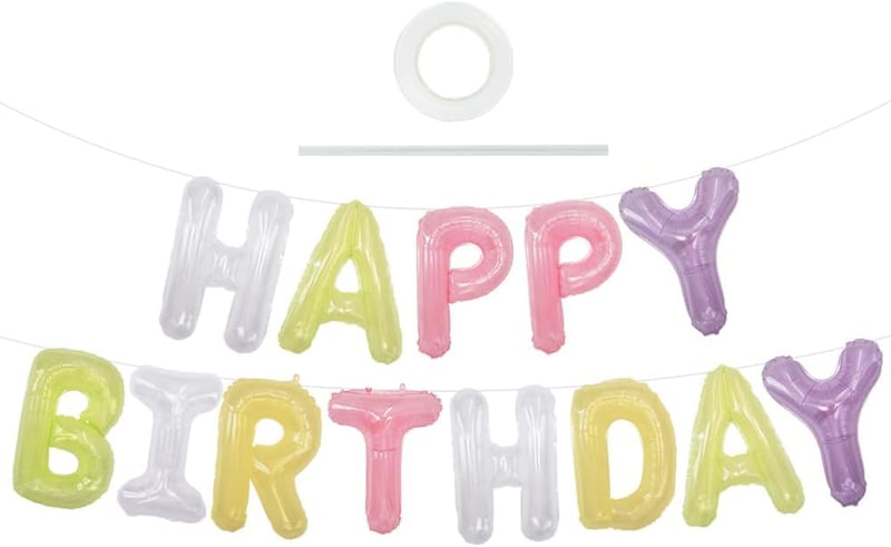 Construction Birthday Party Balloon Banner with Mylar Letters