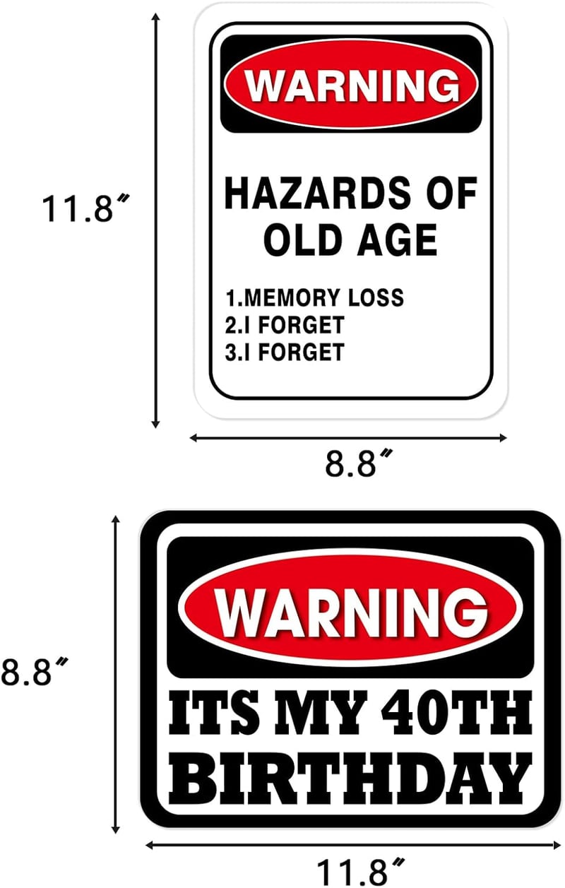 40th Birthday Decorations Set - 9 Pcs for Men & Women