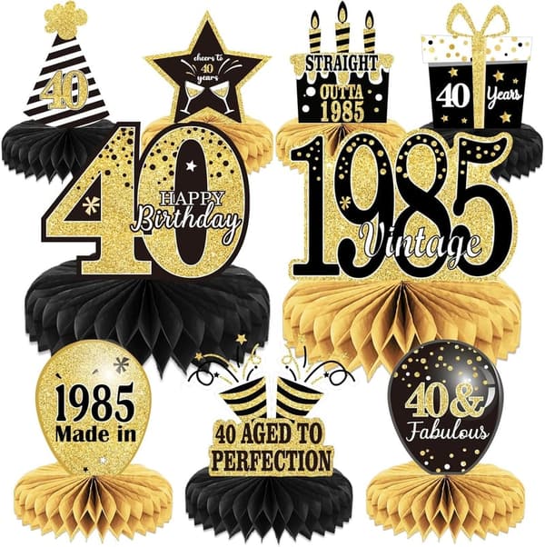 1983 Vintage 40th Birthday Table Centerpieces - 9PCS