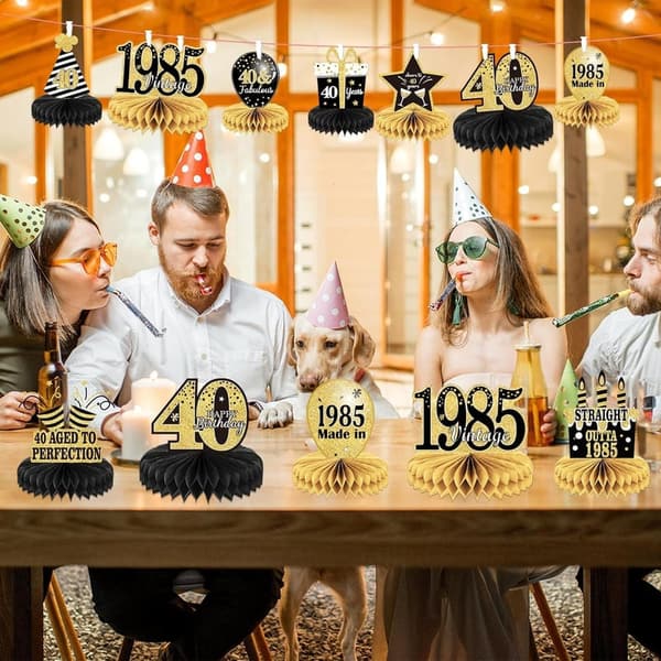 1983 Vintage 40th Birthday Table Centerpieces - 9PCS