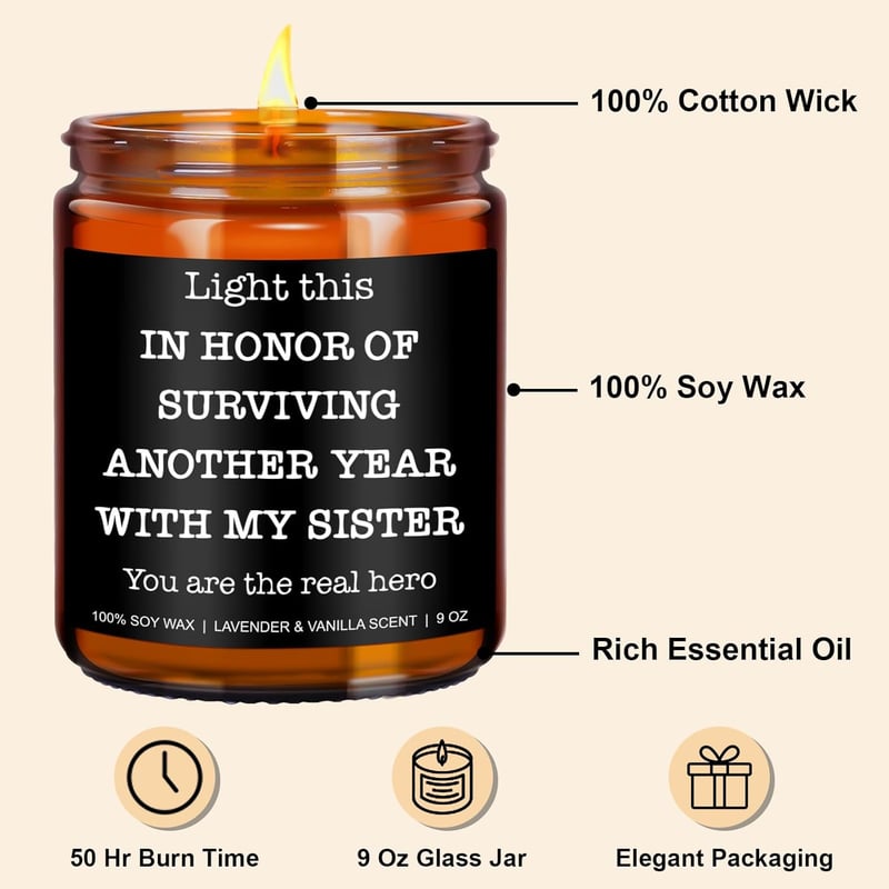 Funny Scented Candle for Brother-in-Law - 9 oz Soy Wax