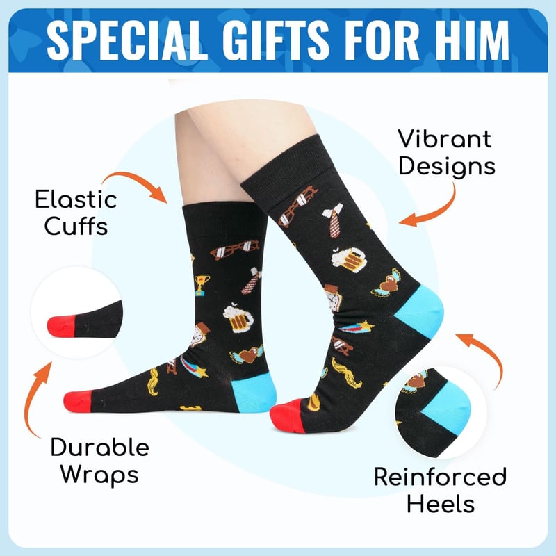 Father's Day Socks for Men - Funny Gift for Dad, Uncle, or Son-in-Law