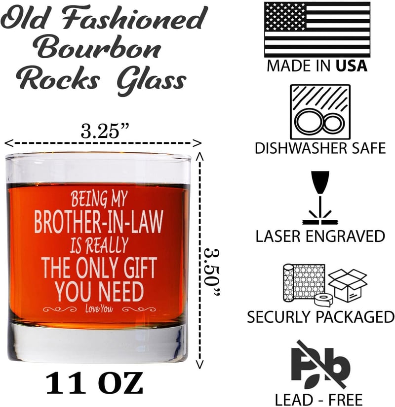 Big Brother Bourbon Rocks Glass - 11oz Old Fashioned Gift