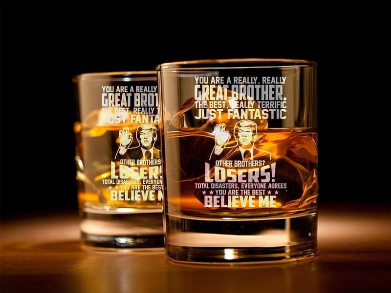 Funny 10oz Whiskey Glass Gift for Brother on Father's Day