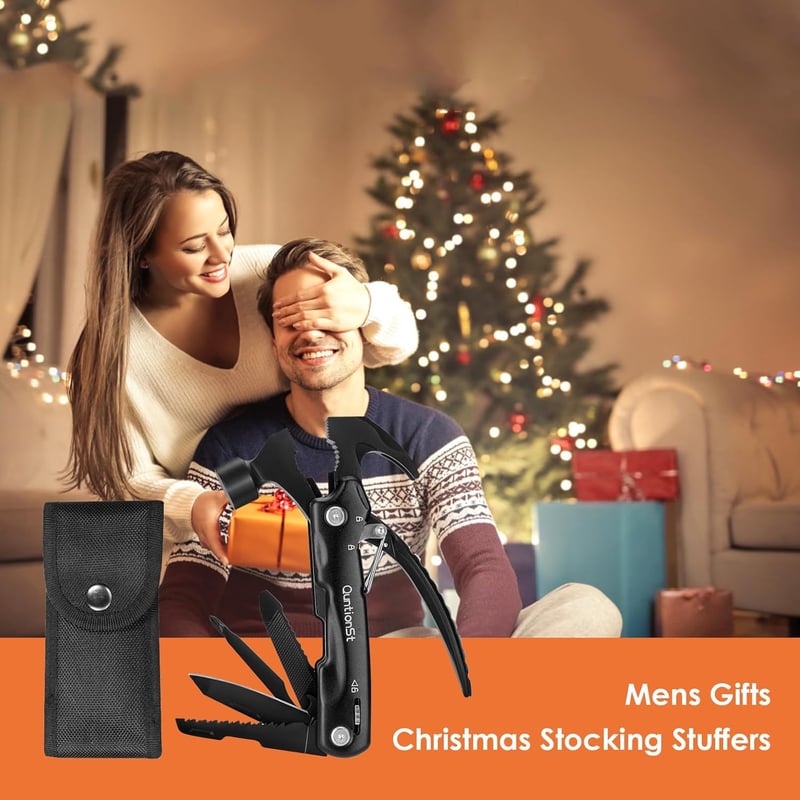 Christmas 12-in-1 Hammer Multitool for Men, Stocking Stuffer