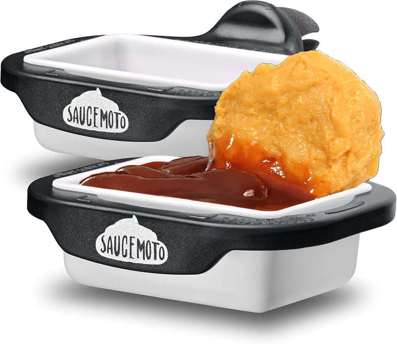 In-Car Sauce Holder | Saucemoto Dip Clip (2 Pack, Black)