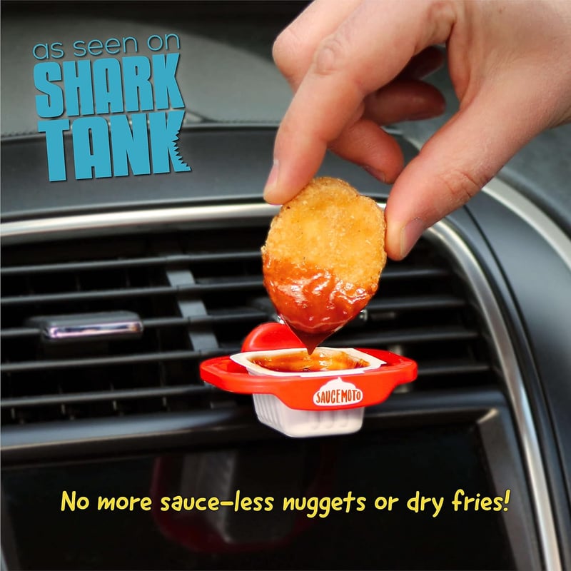 In-Car Sauce Holder | Saucemoto Dip Clip (2 Pack, Black)