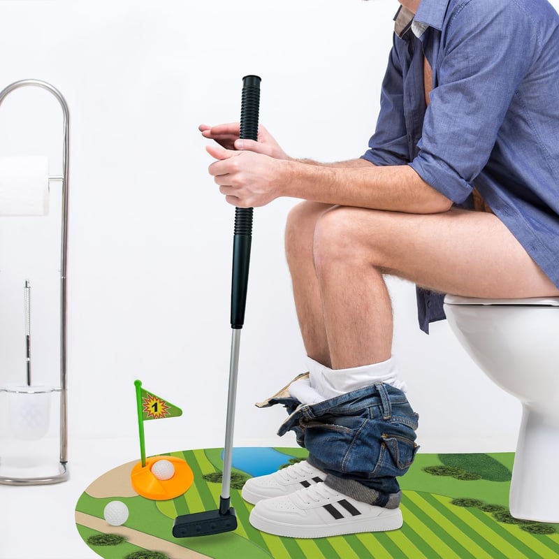Funny Toilet Golf Game - Unique Gift for Men & Dads