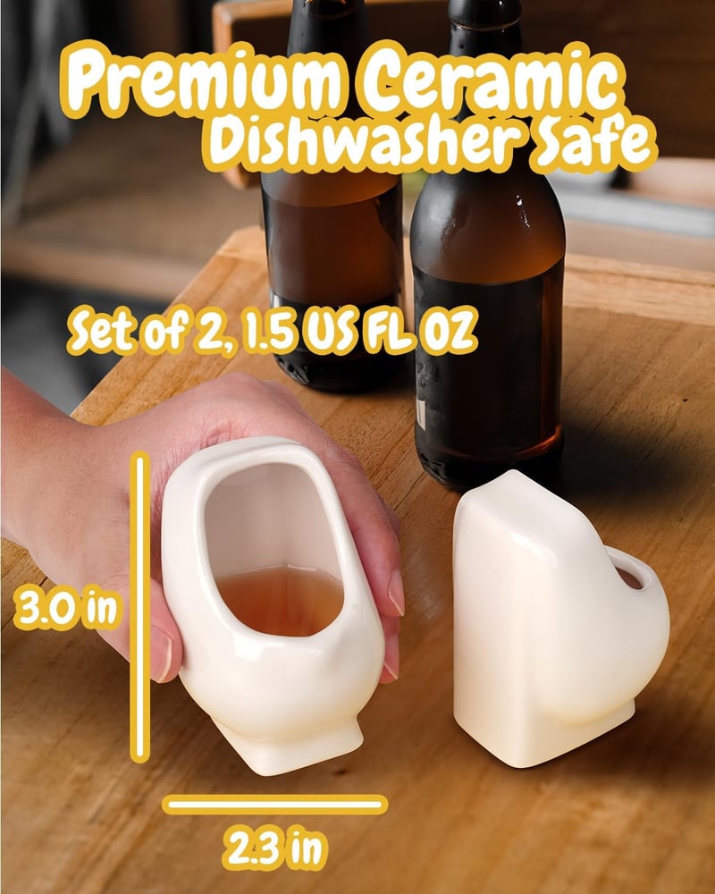 Funny Gag Urinal Shot Glasses for Adults - White Elephant Gift
