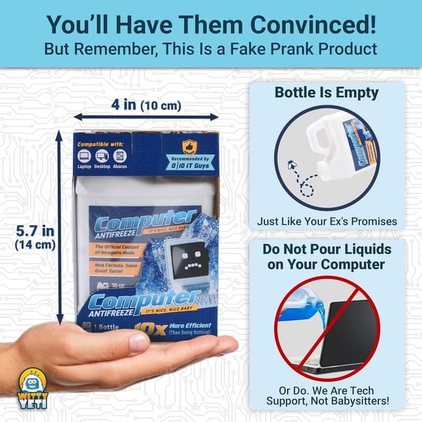 Funny Computer Antifreeze Gag Gift for Office Workers